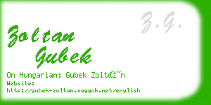 zoltan gubek business card